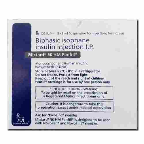 Mixtard 50 HM (Insulin Isophane/NPH-Human Insulin/Soluble Insulin) 100IU/ml Penfill