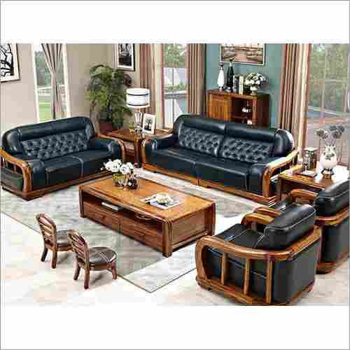 Wooden Black Sofa Set