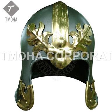 Iron Grey Medieval Armor Knight Ancient Italian Barbute Helmet