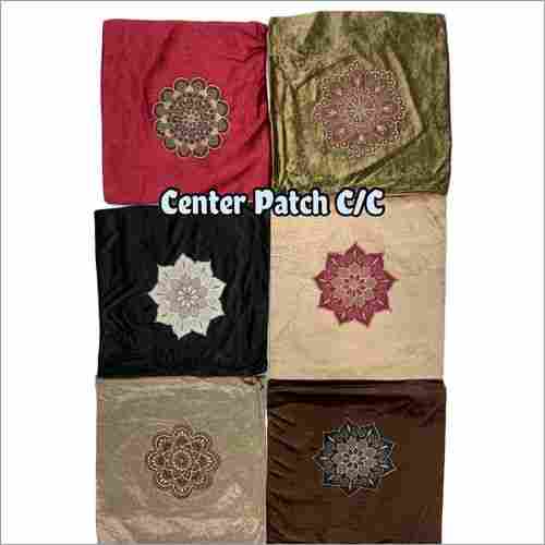 Center Patch Velvet Cushion Cover Set