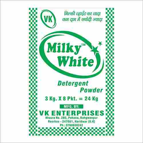 Milky White Detergent Powder Poly Packet