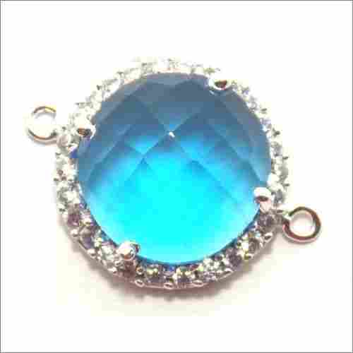 Blue Topaz Bezel Connector