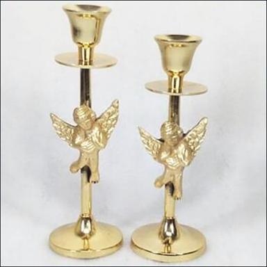 Plating Candle Stick Pillar With Guardian Angel Design