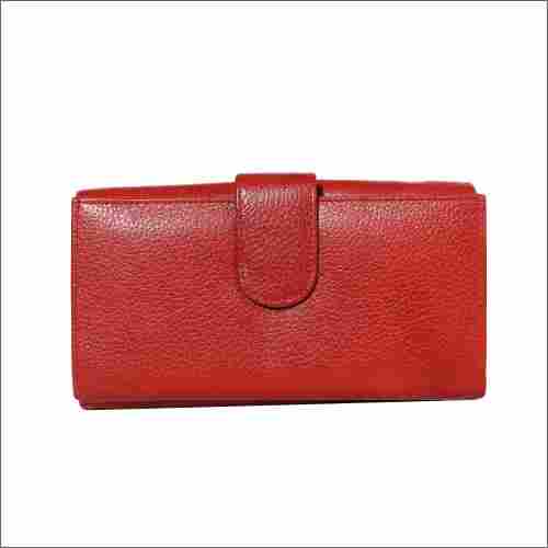 Ladies Red Artificial Leather Clutch Purse