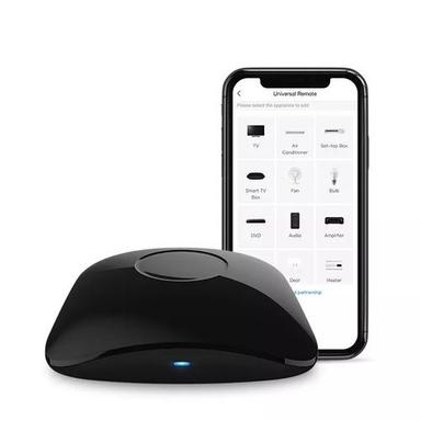White Wi-Fi Ir Rf Smart Hub Universal Remote For Air-Con Tv Support Alexa Google Home