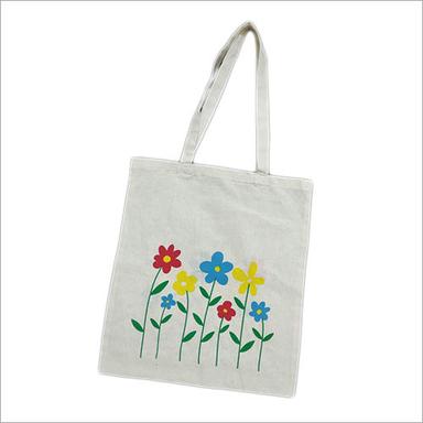 Off White Flower Printed Canvas Bag