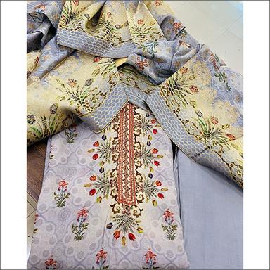 Washable Ladies Hand Embroidery Unstitched Suit