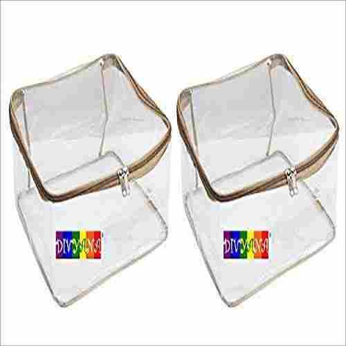 Transparent Multipurpose Lingerie Socks Handkerchief Clothes Cover Organiser (Golden) Set of 2 Pcs