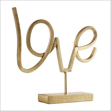 Golden-Rust Love Shape Sculpture