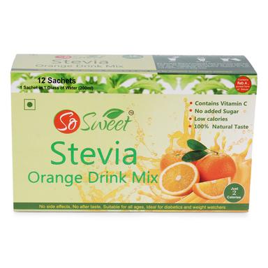 So Sweet Stevia Orange Drink Mix 12 Sachets Pack Size: 75Gm