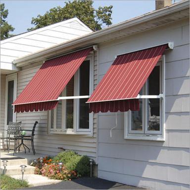 Red Commercial Drop Arms Awnings