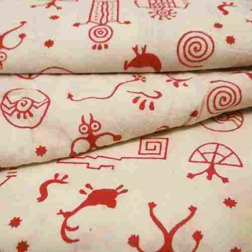 Hand Block Kids Printed Vegetable Color Soft Cotton Fabric