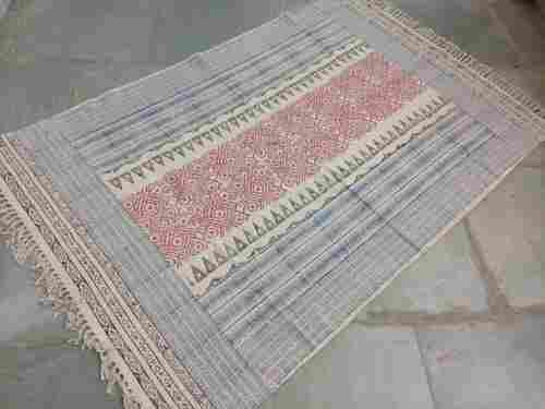 Hand Block Sanganeri Dabu Print Room Rug Carpet Floor Mat 4x6 Feet