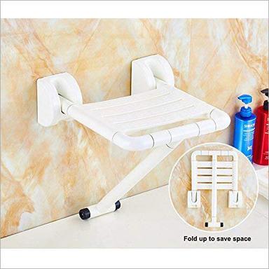 White Plastic Folding Shower Seat