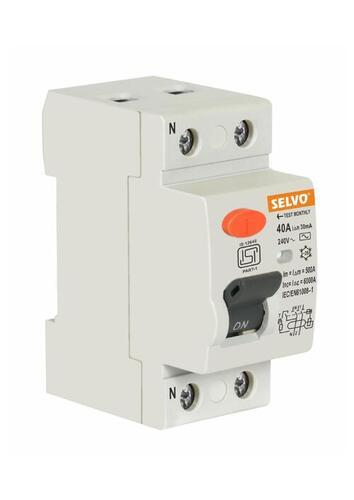 White Double Pole Residual Current Circuit Breaker