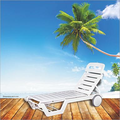 White Outdoor Plastic Sunlounger