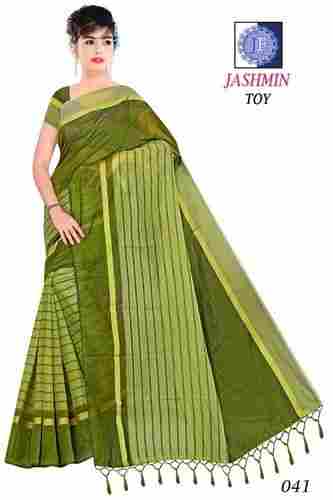 JASHMIN-Cotton Saree with Hanging and Blouse