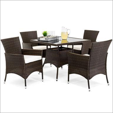 Brown 4 Seater Garden Chair With Table