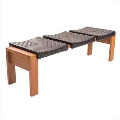 3 Seater Wooden Bench With Wicker Seat Application: Garden