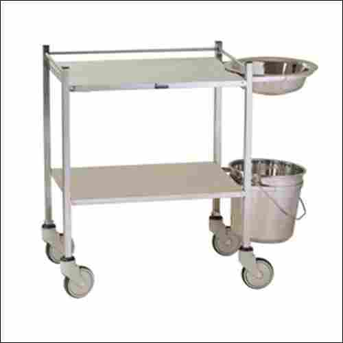SS Dressing Trolley With Bowl  Bucket