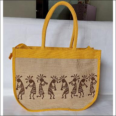 Yellow Adibasi Print Big Shoulder Bag