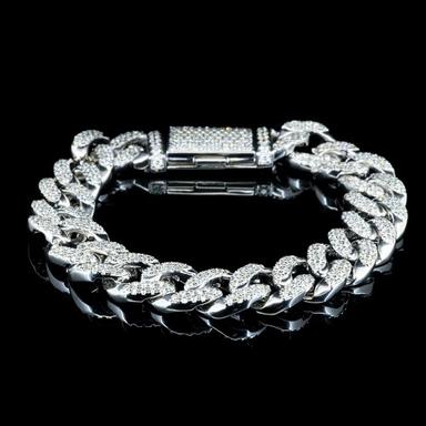 White Diamond Round Cuban Tennis Bracelet Diamond Clarity: Vs1