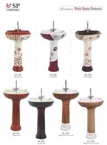 Ceramic Pedestal Wash Basin Set