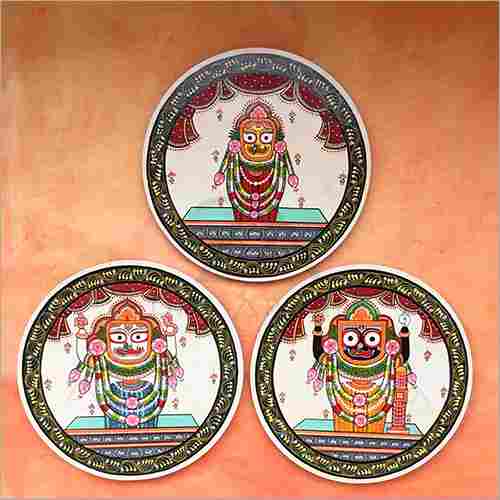 Set Of 3 Lord Jagannath Wall Decor Plate