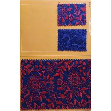 Different Available Blue And Red Embroidered Georgette Fabric
