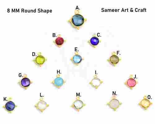 Multi Gemstone Round Shape Beze Connector