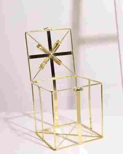 Gold Metal Wired Square Storage Basket Home Decoration For Home Decor Gifting