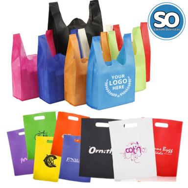 With Handle Plain U Cut Colored Non Woven Bags