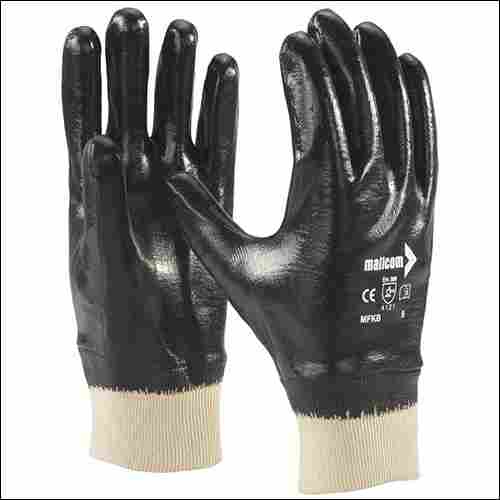Mallcom MFKB Blue 240 GSM Cotton Interlock Cut n Stitch Medium Coated Nitrile Safety Gloves