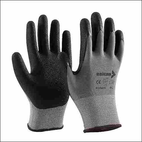 Mallcom P35NBG Grey Polyester 15 Gauge Seamless Liner Coated Sandy Finish Nitrile Safety Gloves
