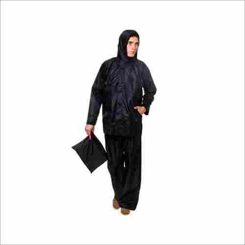 Rain Breaker Nylon Black Raincoat