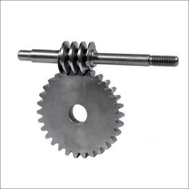 Silver Stainless Steel Worm Shaft And Wheel