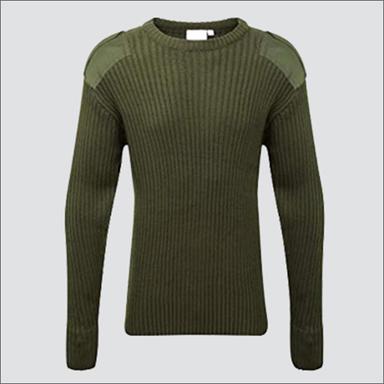 Green Military Round Neck Pullover