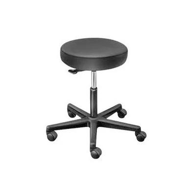 Black-Silver Cushioned Top Laboratory Stool