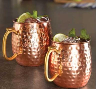 HAMMERED COPPER MUG WITH THUMP HANDLE
