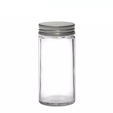 Transparent Holar 3.5Oz Empty Round Glass Jars Bottles Sets With Silver Metal Lids