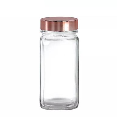 Transparent Holar Commercial Grade Glass Empty Square Spice Bottles For Rack Cabinet Pantry
