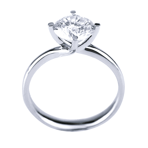 Solitaire Diamond Ring In Lab Grown Diamonds 14k White Gold 1 CT
