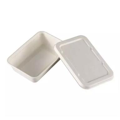 White Bagasse Container With Lid