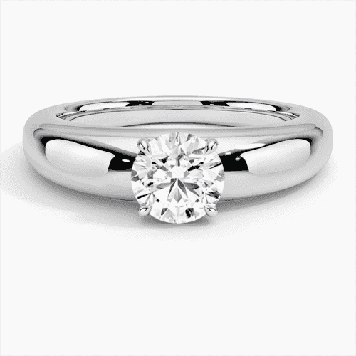 Solitaire Diamond Engagement Ring In Natural Diamond 10k White Gold 1 CT