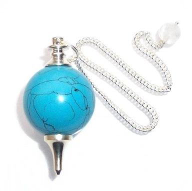 Round Natural High Quality Turquoise Gemstone Crystal Sphere Ball Pendulum