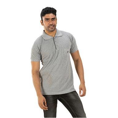 Polyester Grey Collar T-Shirt