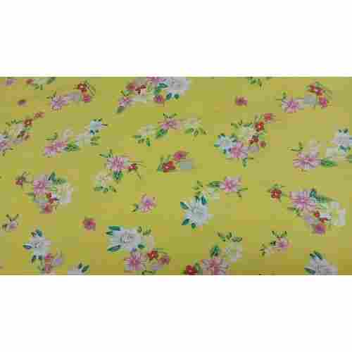 Printed Yellow Rayon Fabric