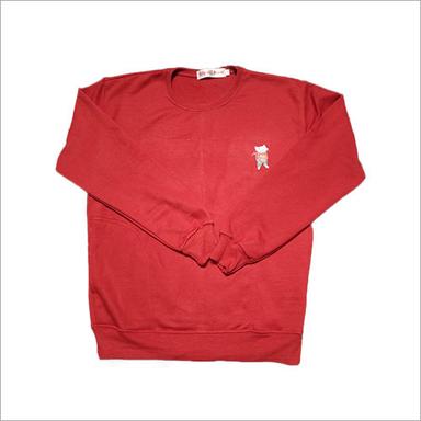 Red Article Round Neck Sweat Shirts