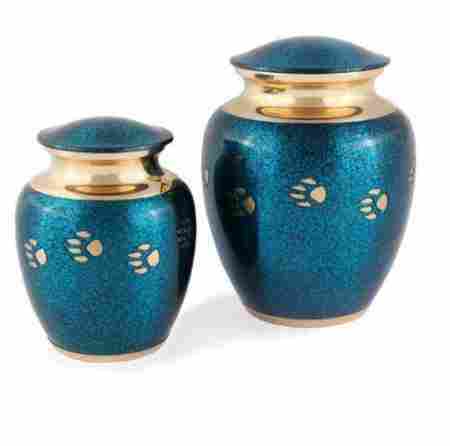 CLASSIC BLUE PAW PRINT CREMATION URN