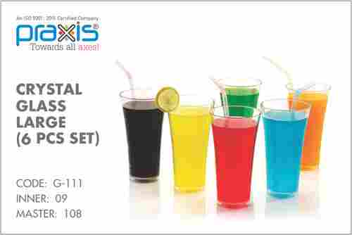 TRANSARENT UNBREAKABLE JUICY GLASS LARGE PLASTIC REUSABLE PET 6 PCS GLASS SET